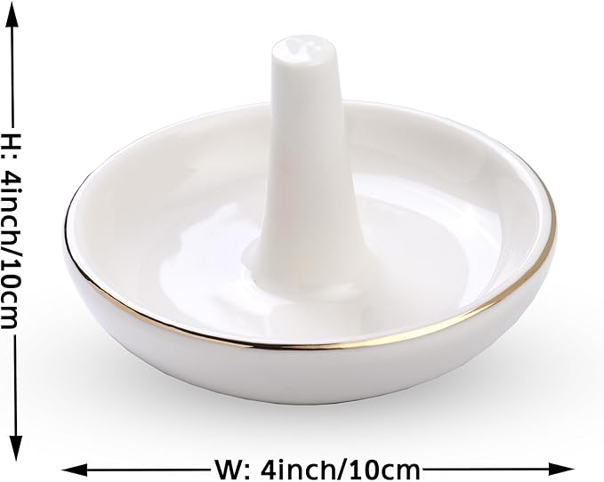 Wedding Ring Holder, Engagement Jewelry Dish With Stand, Ceramic Holder for Rings Earrings Necklace, Gift for Women, Birthday Mothers Day