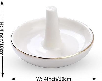 Wedding Ring Holder, Engagement Jewelry Dish With Stand, Ceramic Holder for Rings Earrings Necklace, Gift for Women, Birthday Mothers Day