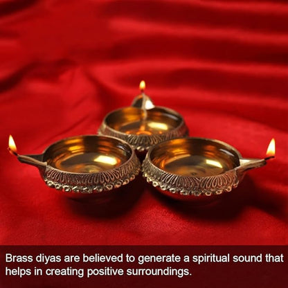 Brass Kuber Diya for Diwali Decoration - Traditional Indian Puja Oil Lamp - Diwali Gifts for Friends and Family - Divali Diyas, Diya for Divali Pooja Hashcart®