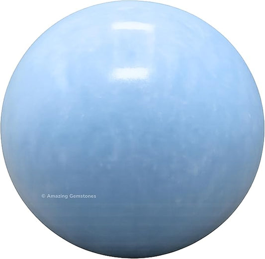 Amazing Gemstone Blue Calcite Crystal Ball with Stand - 1.5" Inches Crystal Sphere Meditation Balls for Witchcraft and Decorative Balls