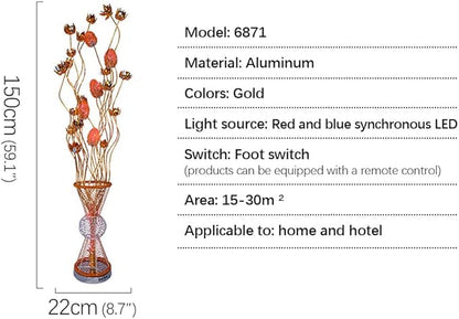 Nordic Modern Flower Floor Lamp Fashion Art Living Room Sofa Bedroom Wedding LED Originality Decorative Standing Light (Style 22)