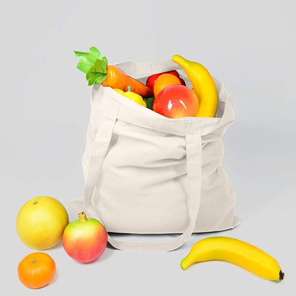 NPBAG 5 | 12 | 15 | 25 | 50 Pack 15'' X 16'' Natural Cotton Tote Bags, Lightweight Blank Bulk Cloth bags with 1pc of PTFE Teflon Sheet (12-Pack)