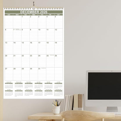 2026 Wall Calendar - Large Calendar 2026-2027 from January 2026 - June 2027, 18 Months Calendar/Planner with Thick Paper, 20" x 30", Vertical, Cyan