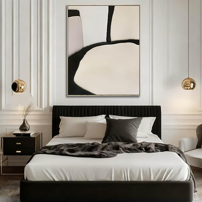 LEVERUP Black Line Art Posters Abstract Canvas Wall Artwork Modern Paintings Wall Decor for Dining Room Bedroom Office 32×40 Inchs Room Pictures