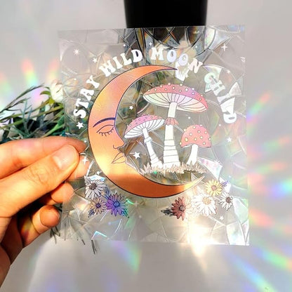 Olicard Suncatcher Sticker Indoor Rainbow Prism Film for Bedroom Decoration, Anti-Collision Window Decals for Bird Strikes, Sun Catchers, Rainbow Maker for Home Decor