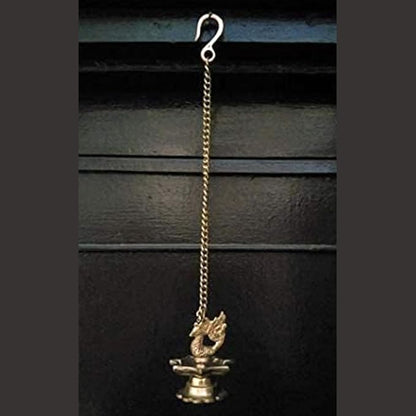 athizay Brass Diyas for Pooja Virgin Brass Indian Diya Set | Oil lamp Sets for Gifting | Home Decor to be Used with Cotton Wick or moli (Art Deco Peacock Diya)