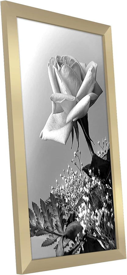 Americanflat 12x18 Poster Frame with Polished Plexiglass - Gold Picture Frame - Wide Photo Frames Made of Engineered Wood for Vertical or Horizontal Wall Display - Epic Collection - Gold