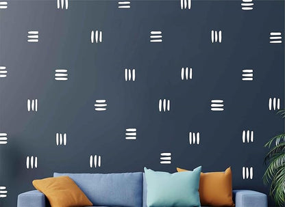 120pcs Modern Line Wall Stickers Boho Nursery Kids Living Room Scandinavian Home Décor Self-Adhesive Murals Vinyo DIY Gift YT5037 (White)