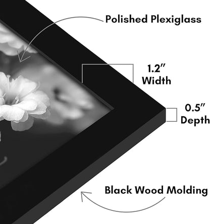 Americanflat 18x27 Poster Frame with Polished Plexiglass - Black Picture Frame - Wide Photo Frames Made of Engineered Wood for Vertical or Horizontal Wall Display - Epic Collection - Black