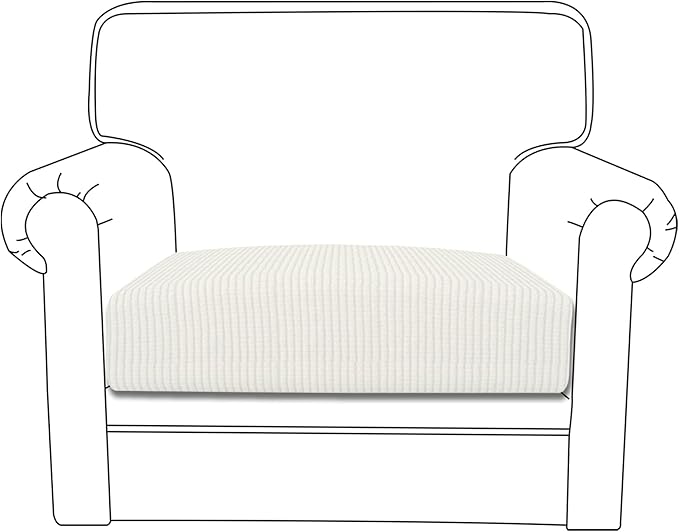 Easy-Going Stretch Chair Cushion Cover Sofa Cushion Furniture Protector Sofa Seat Sofa Slipcover Sofa Cover Soft Flexibility with Elastic Bottom(Chair Cushion, Cream)