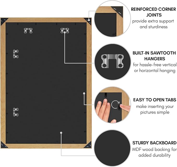 Americanflat 24x36 Poster Frame with Polished Plexiglass - Wide Picture Frames Made of Engineered Wood for Vertical or Horizontal Wall Display - Epic Collection - Pine