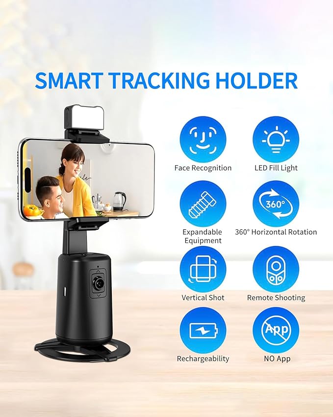 Auto Face Tracking Tripod 360° Rotation, 67" Tripod for iPhone Selfie Stick,Phone Tripod Stand Holder with Remote Gesture Control,No App, for Live Video Tiktok Live Vlog Streaming Video