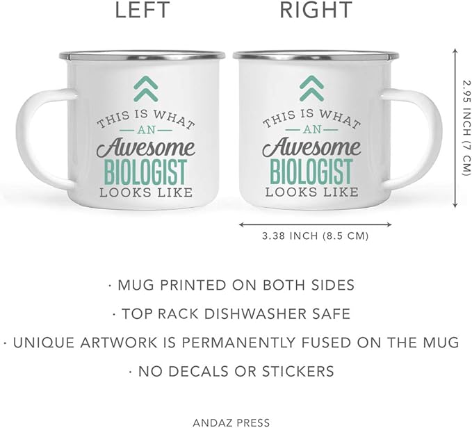 Andaz Press 11oz. Stainless Steel Campfire Coffee Mug Gift, This is What an Awesome Biologist Looks Like, 1-Pack, Birthday Gift Ideas Coworker Him Her, Includes Gift Box