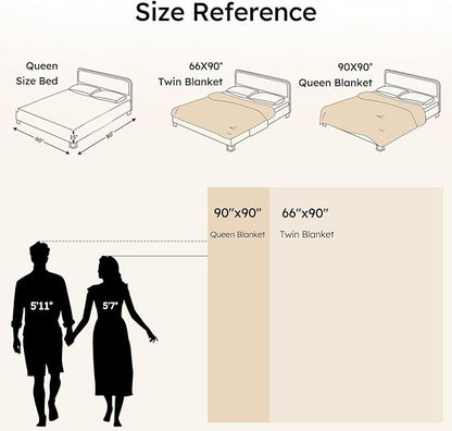 100% Cotton Muslin Blanket Queen Size 90" x 90" for Bed Couch Summer Gauze Blanket for Adults Lightweight and Breathable Apricot