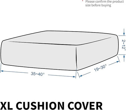 MAXIJIN Velvet Stretch Seat Cushion Covers Couch Cushion Cover for Individual Cushions Sofa Seat Cushion Slipcovers with Elastic Bottom (3 Piece XL Sofa Cushion Covers, Dusty Blue)