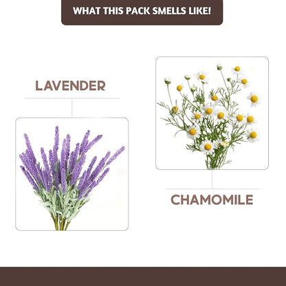 Folkulture Incense Sticks with Holder (100 Sticks)| Lavender & Chamomile Incense Sticks for Deep Sleep, Aromatherapy, Relax Stress |No Charcoal,Organic,Non Toxic, 45 Mins, Long Burning Insence-Sticks