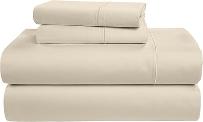LANE LINEN 100% Egyptian Cotton King Size Sheets Set, Soft & Comfy Luxury Hotel Style Thick Deep Pocket King Sheet Set, No Pill Natural Cooling Elegant, 15" Deep Pocket - Summer Sand