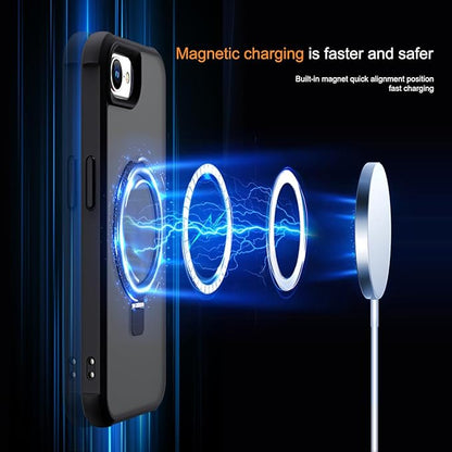 Compatible with iPhone 16E Case with Invisible Magnetic O-Ring Stand Military-Grade Translucent Case for iPhone 16E 6.1" 2025 [Compatible with Mag-Safe][Great Grip Feeling], Black