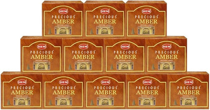 TRUMIRI Precious Amber Incense Cones & Cone Incense Burner Bundle: 120pcs (12 Sets of 10pcs)