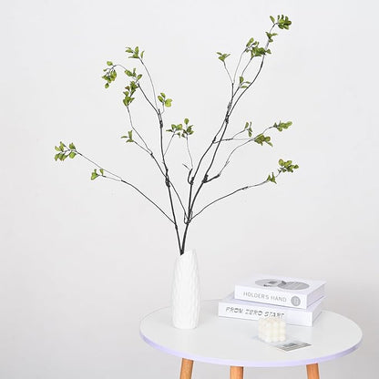 3pcs Artificial Ficus Branches Greenery for Vase, Faux Silky Eucalyptus Stems, Tree Twig for Home, Office, Banquet Decor (A-Green)
