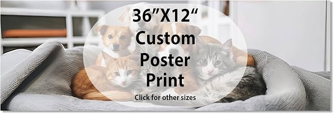 JIMUJIA Custom Canvas Art Print 36"x12" - Unframed Artwork, Personalized Wall Decor, Customizable Photo, Custom Portrait, Office, Living Room, Bedroom Wall Art(36×12in,Unframe)