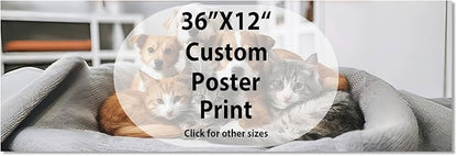 JIMUJIA Custom Canvas Art Print 36"x12" - Unframed Artwork, Personalized Wall Decor, Customizable Photo, Custom Portrait, Office, Living Room, Bedroom Wall Art(36×12in,Unframe)