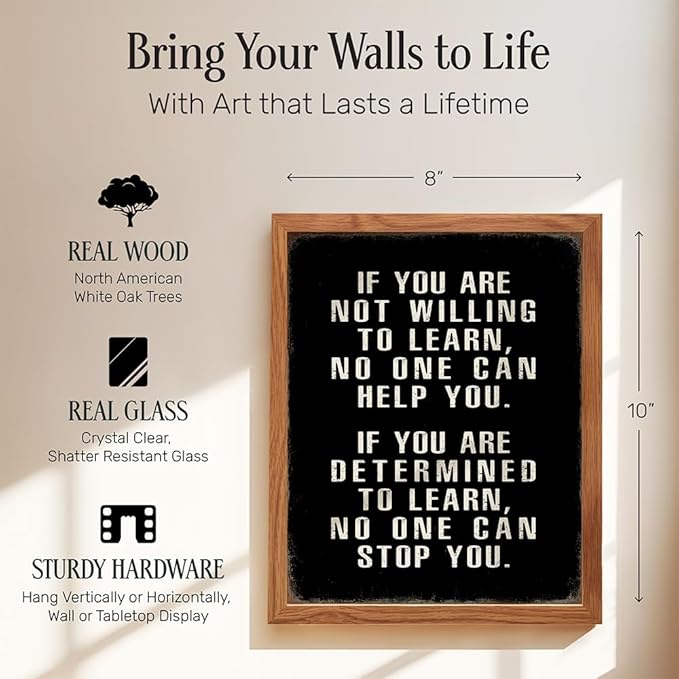 Motivational Wall Art FRAMED - Office Wall Art & Decor Motivational poster - Positive Quotes Decor - Encouragement Gifts - Positive Sayings for Decoration - Entrepreneur Picture Inspirational Quotes