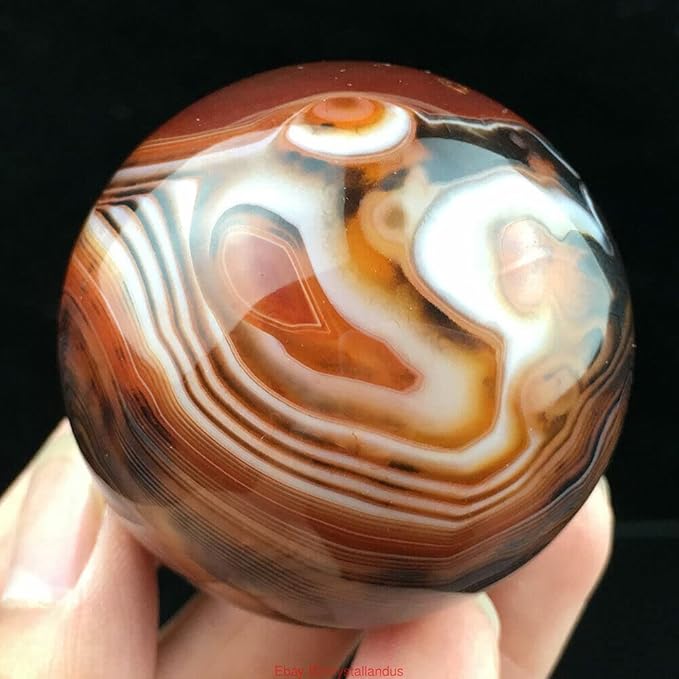 4pcs Natural Silk Agate Banded Ball Quartz Crystal Sphere Tumbled Gems Stone Dia.35MM(1.38inch)