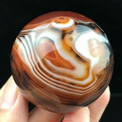 4pcs Natural Silk Agate Banded Ball Quartz Crystal Sphere Tumbled Gems Stone Dia.35MM(1.38inch)