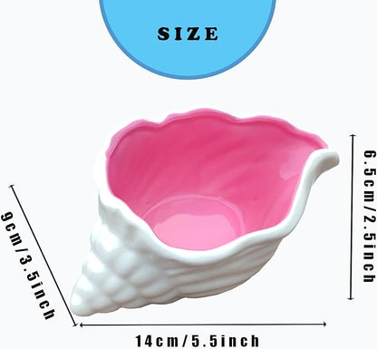 Ceramic Conch Shell Trinket Dish Pink Jewelry Tray Shell Jewelry Dish Earring Ring Dish Holder Ocean Coastal Decor Jewelry Plate Tray for Rings Earrings Necklaces Bracelet Jewelry Watch Keys