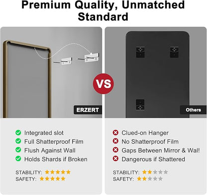Bathroom Mirrors for Over Sink,2Pcs 24x36Inch Vanity Mirrors for Wall,Bronze Metal Frame Rectangle Mirrors for Bathroom, Farmhouse,Restroom,Hangs Horizontally or Vertically