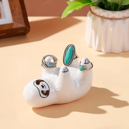 Sloth Gifts Ring Holder Decor, Cute Ring Stand, Rings Display, Sloth Gift for Women Girls Her Mom Friends Sisters Birthday Wedding Christmas Mothers Day