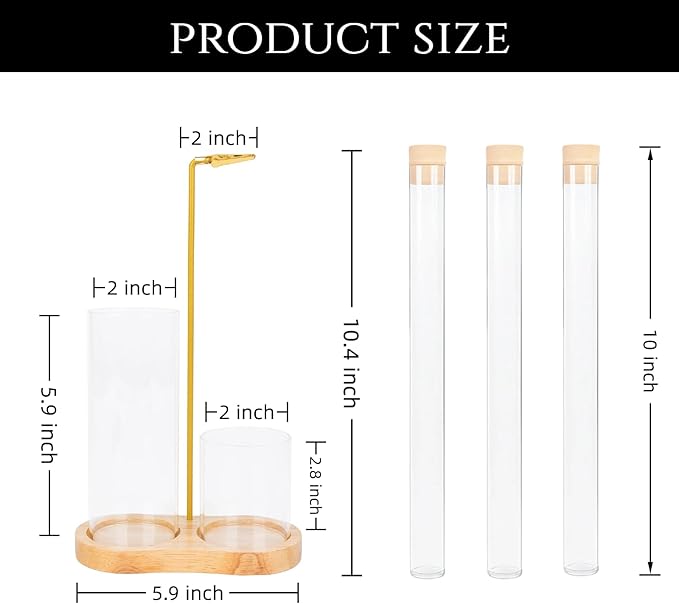 Incense Holder with Ash Catcher,2 in 1 Incense Burner for Sticks,Wooden Anti-ash Incense Stand Set with 3 Acrylic Tubes Birthday Gift for Women Mother Girl Friend Meditation Yoga Spa Home Office
