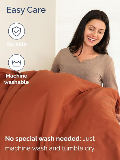 Extra Deep Full Sheet Set - 6 Piece Breathable & Cooling Sheets - Hotel Luxury Bed Sheets Set - Easy & Secure Fit - Soft, Wrinkle Free & Comfy Sheets Set - Terracotta Sheet Set with Extra Deep Pockets