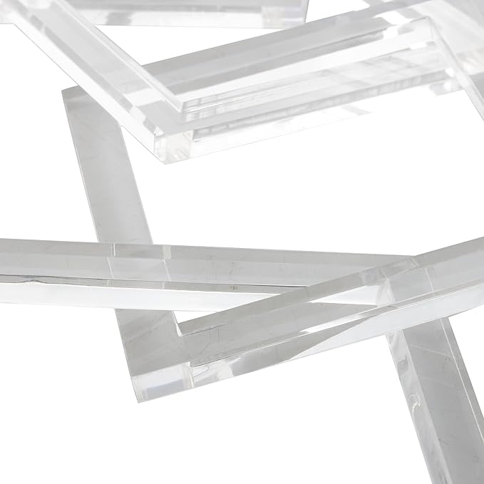 Deco 79 Acrylic Plastic Chain Decorative Sculpture Square 7 Link Home Decor Statue, Accent Figurine 28" x 0" x 5", Clear