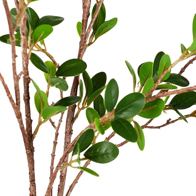 HANDIC 6pcs Faux Stems Artificial Branches for Vase Greenery Stems Faux Branches for Vase Plant Artificial Eucalytus Branches Plants (45"/Each Branch) (6, Green)