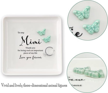 HOME SMILE Mimi Gifts for Grandma Christmas Mother's Day-I Love You Mimi Ring Dish-Mimi Gifts for Grandma Nana Birthday Valentine's,Gifts for Mimi from Grandkids Grandchildren