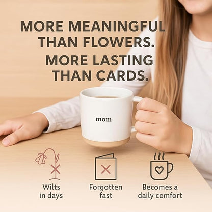 UnBoxMe Mom Coffee Mug, 12 oz Speckled Ceramic Heart Mug, Dishwasher & Microwave Safe, Gift for Mom or Grandma