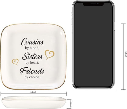 Scwhousi Ring Dish Jewelry Tray for Friend Mom Sister Maid of Honor,Birthday Mother's Day Christmas Gifts