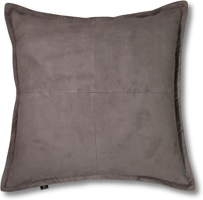LL LEATHER LOVERS Genuine Suede Leather Pillow Cover, 20x20 Inch Case for Lumbar Throw Couch Pillows, Thick & Soft Cushion Covers for Sofa Bed Home Decor (Suede Grey Box Pack of 1)