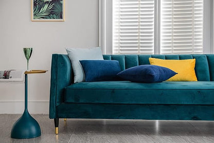 26x26 Euro Pillow Covers : 2 Pack Cozy Soft Velvet Oversized Couch Pillow Shams, Square Throw Pillow Cases for Living Room Sofa, Navy