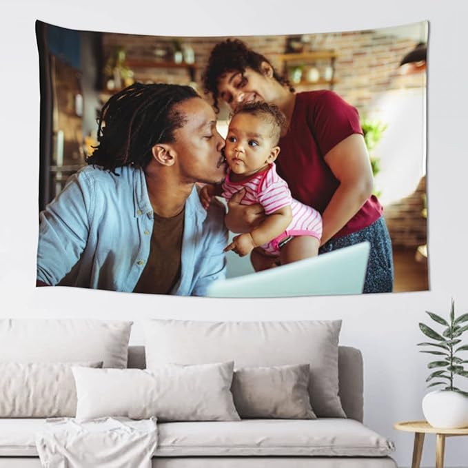 JINJUREN Custom Tapestry Upload Images Banners and Signs Customize For Bedroom 60 * 80 inch Vertical