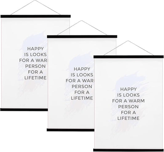FALAMON 3 Pack Magnetic Poster Hanger Frame, 16x20 16x24 16x22 Magnet Poster Frame for Posters, Prints, Photos, Pictures, Maps, Scrolls, and Canvas Artwork (Black, 16")