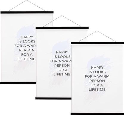 FALAMON 3 Pack Magnetic Poster Hanger Frame, 9x12 9x11 9x13 Magnet Poster Frame for Posters, Prints, Photos, Pictures, Maps, Scrolls, and Canvas Artwork (Black, 9")