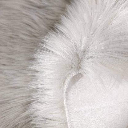 Carvapet Fluffy Shaggy Soft Faux Sheepskin Fur Area Rugs Floor Mat Chair Sofa Cover Beside Carpet for Bedroom Living Room, 2ft x 3ft, Grey