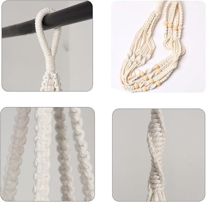 Hanging Planters with Macrame Plant Hangers for Indoor Outdoor Plants,3 Set Hanging Baskets Flower Pots Holders 35‘’/27‘’/21‘’,Self-Watering Pots 7‘’/6‘’/5.5‘’,Boho Home Decor (Black)