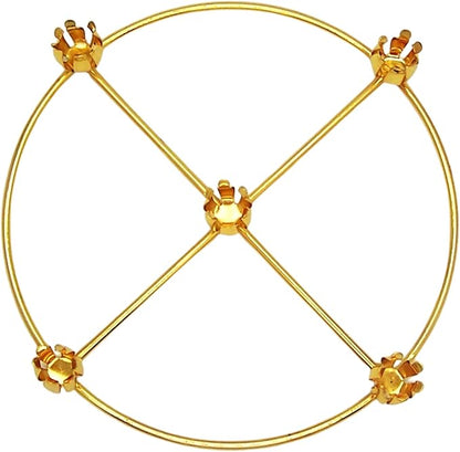 Brass Advent Wreath with 5 Candle Holders, Religious Holiday Decor, 11 Inches