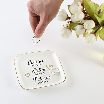 Scwhousi Ring Dish Jewelry Tray for Friend Mom Sister Maid of Honor,Birthday Mother's Day Christmas Gifts