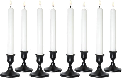 Taper Candle Holders, Black Candlestick Holders for Table Centerpieces, Weddings, Parties, Anniversaries and Home Decor, Elegant Candle Holders, Set of 8