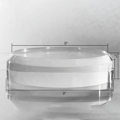 CiaoHER 2in Thickness Acrylic Disc Display Block Clear Polished Round Pedestal Stand Riser (9'' x 2'')